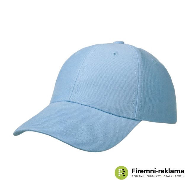 Cap 6 panels with advertising print - Packaging: 100pcs, Colour: white