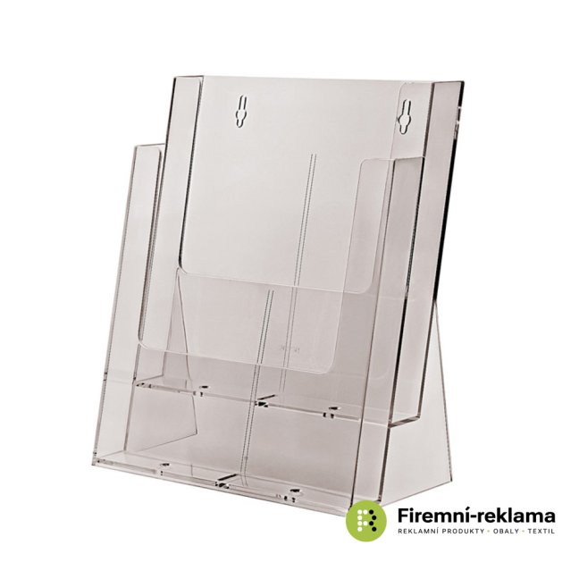 2 tier A4 Counter/Wall Brochure Holder - Colour: transparent, Variant: Taymar® Brochure Holder Counter/Wall 2x A4 Portrait, Media Size: 2 x A4