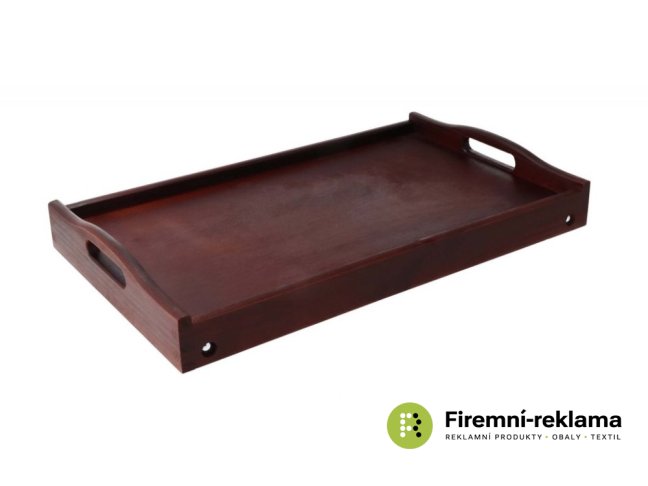 Wooden bed serving table 50x30 cm brown
