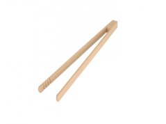 Small wooden grill tongs
