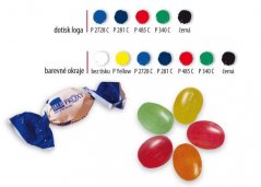 Twisted candies, colored edges 5 kg