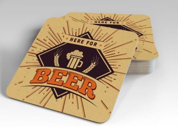 Merch print - beer coasters with custom printing