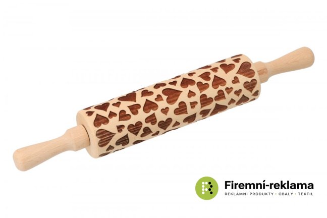 Embossed rolling pin for heart dough