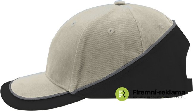 6 Panel Turbo Piping Cap - Colour: beige/black/darkgrey, Size: one size