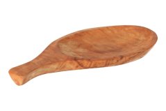 Olive wood bowl with handle