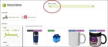 Vyhledávání na eshopu Firemní reklama