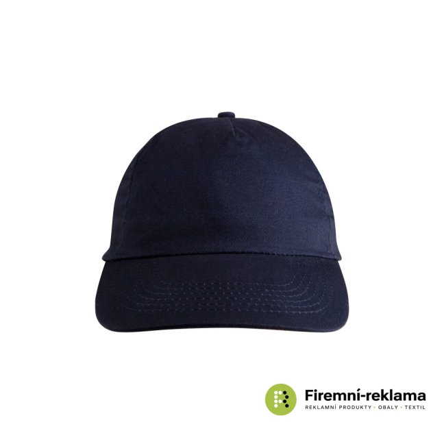 Cap 5 panels with advertising print - Packaging: 100pcs, Colour: blue
