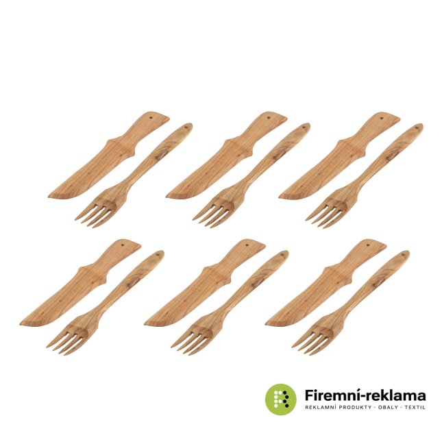 Wooden cutlery - 6 pairs in a pack