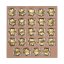 Filling for an ECO square Advent calendar with your own full-color print. 24 milk chocolate stars in gold foil. The Advent calendar is suitable as a promotional Christmas gift for business partners, employees and as part of advertising campaigns.