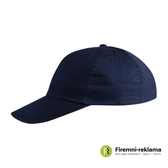 Cap 5 panels with advertising print - Packaging: 100pcs, Colour: blue