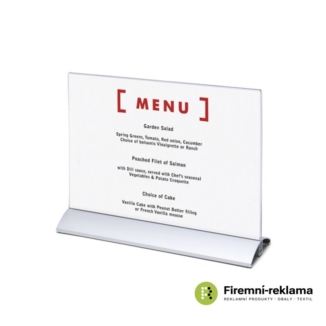 Landscape Premium Menu Holder - Colour: transparent, Variant: Menu Card Holder Landscape A4, Media Size: A4 (210 x 297 mm)
