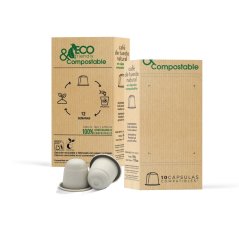 Nespresso coffee capsules in an eco box with custom printing