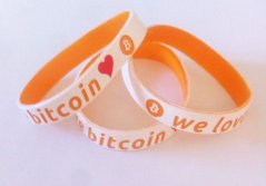 Bitcoin silicone bracelet embossing with filling - special edition