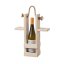 Wooden wine rack and two glasses