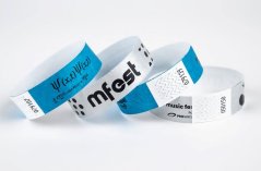 Tyvek náramky, černý potisk Tyvek náramky, černý potisk