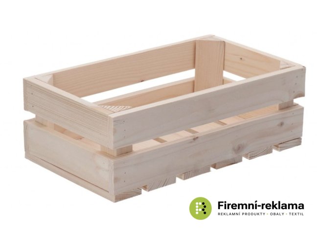 Firemní dárek - Dřevěná bedýnka 34 x 20 x 12 cm