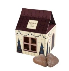 Gingerbread house, hearts with filling