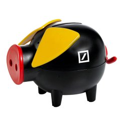 Moderní reklamní pokladnička prasátko, kasička na peníze