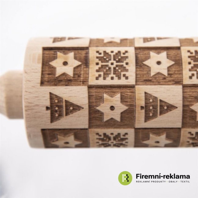 Embossed rolling pin for Christmas dough