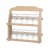 Wooden and glass spice jars