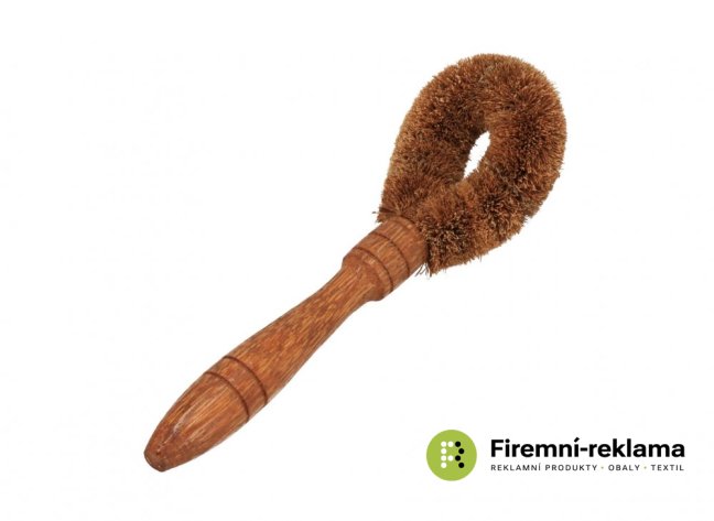 Coconut dish brush with handle