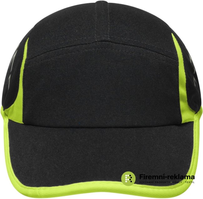 Running 4 Panel Cap - Colour: black/neon yellow, Size: one size