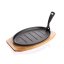 Cast iron pan on a wooden board GRADA - 27 x 17.5 cm