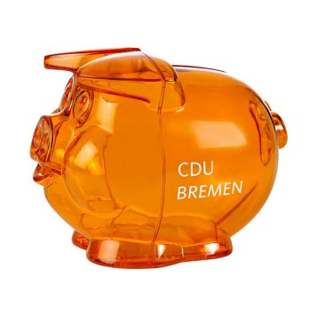 Personalised piggy bank orange, money box