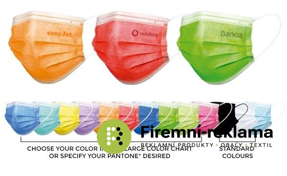 Colorful masks with logo embossing