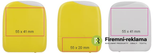 Xoopar powerbanka ICE P 5000 mAh - Pozice pro potisk - na přední horní straně 55x41mm, přední dolní straně 55x20mm, nebo na zadní straně 55x41mm