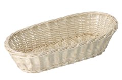 Wicker pastry basket decorated white
