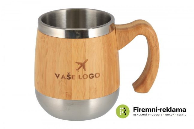 Wooden mug with stainless steel insert