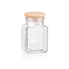 Glass spice jar - wooden 150ml