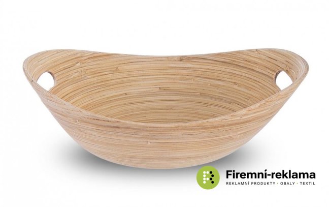 Twisted bamboo oval bowl - 32 x 24.5 cm