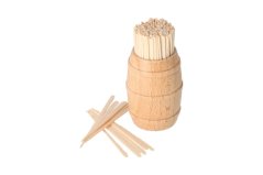 Wooden barrel with toothpicks