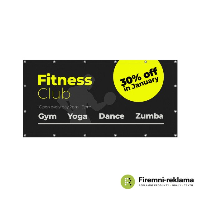 Fence banner with grommets 200 x 100 cm - Variant: Fence banner with grommets 200 x 100 cm