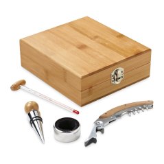 Bamboo wine accessory set