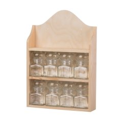 Wooden shelf with glass spices II