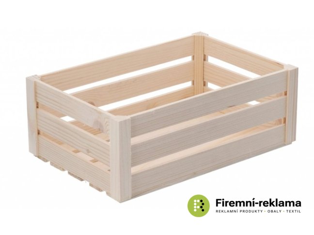 Firemní dárek - Dřevěná bedýnka 32 x 22 x 13 cm