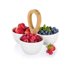 Set of serving bowls with bamboo handle BRILLANTE