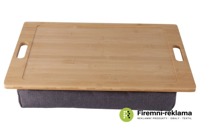 Bamboo serving tray with cushion 45 x 31 cm