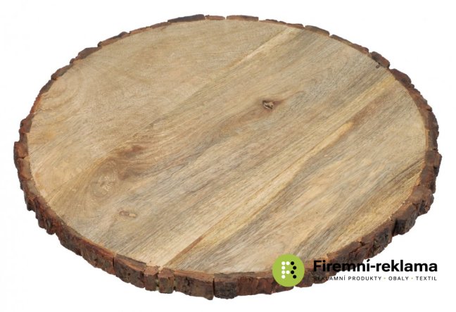 Mango wood mat with bark - 39 cm