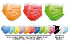Colorful masks with logo embossing