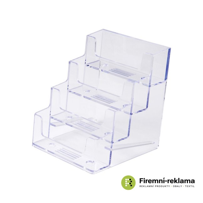 SCRITTO® stojánek na vizitky, 4 kapsy - Barva: transparent, Varianta: Business Card Holder Counter 4 Tier Landscape