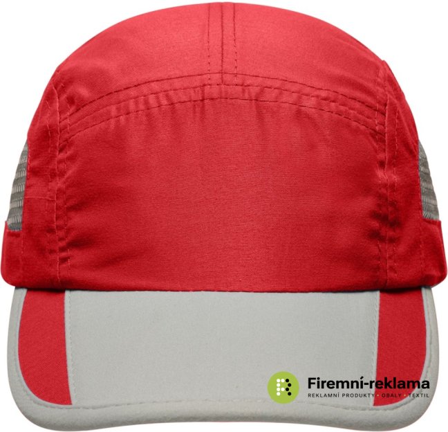 5 Panel Sportive Cap - Colour: red/light grey, Size: one size