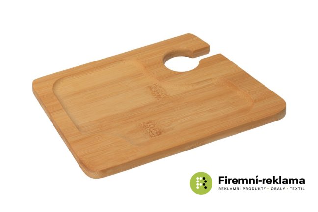 Serving board with wine glass holder