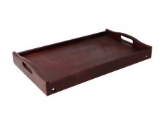 Wooden bed serving table 50x30 cm brown