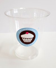 Transparent plastic cup