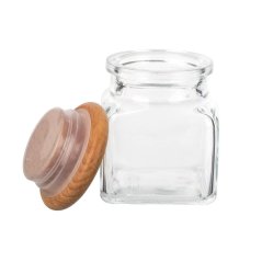 Glass spice jar - wooden lid - 120ml