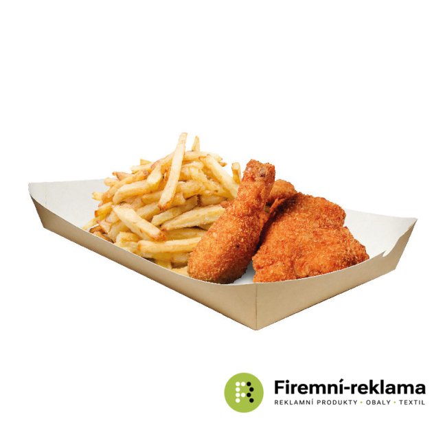 Paper food tray with possibility of advertising print